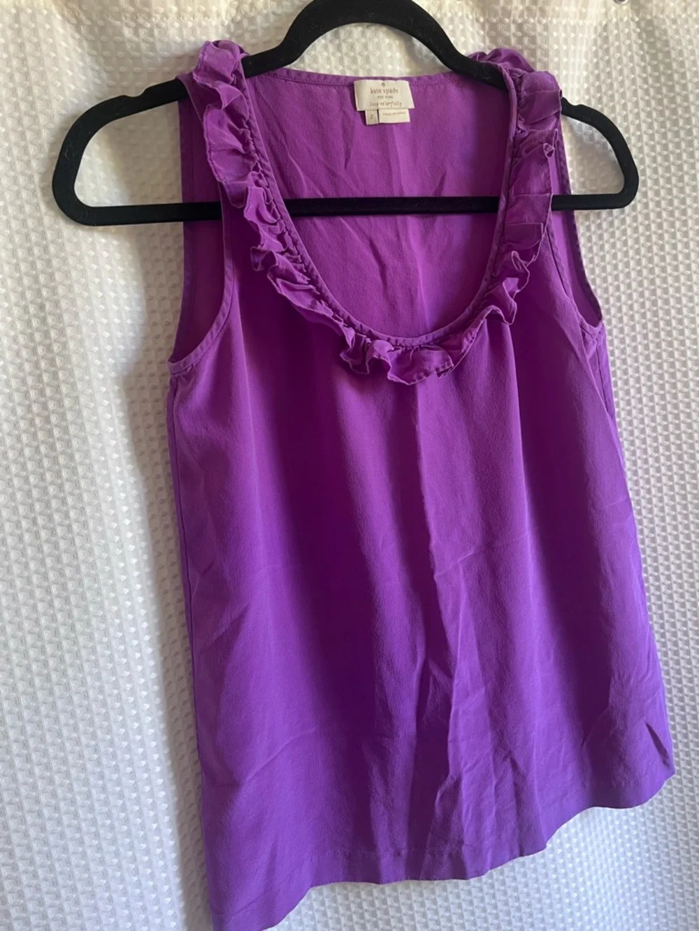 kate spade Violet Ruffle Scoop Neck Sleeveless tank